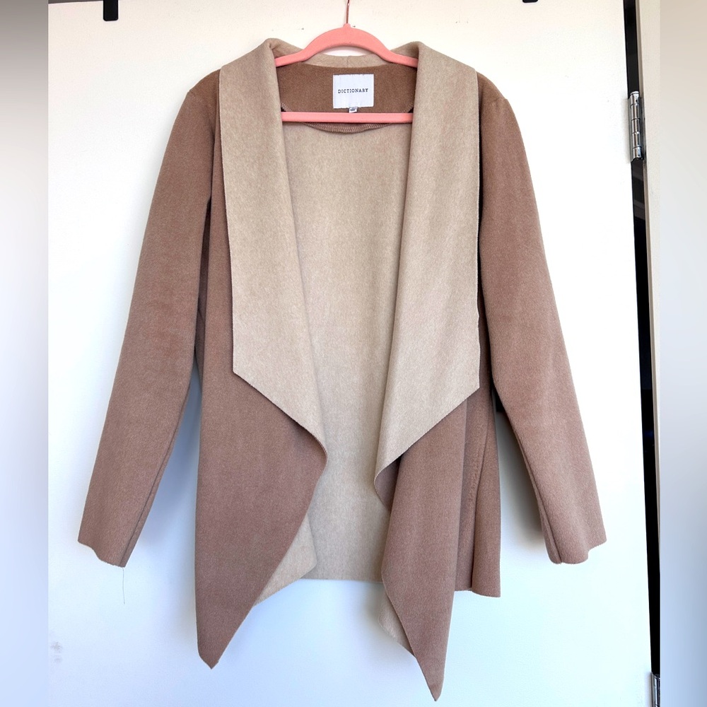 Dictionary Two Tone Open Front Waterfall Cardigan  - Large NWOT